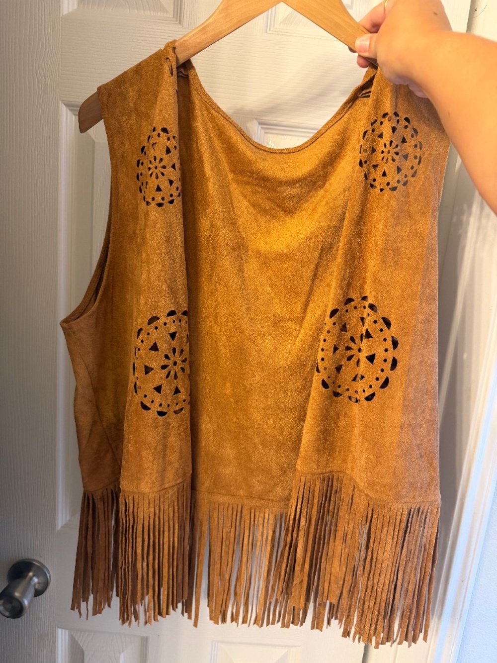 Suede fringe vest
